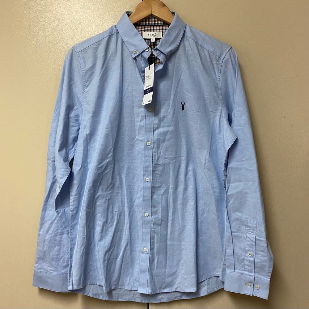 Men’s Next Stretch Oxford Shirt Size Medium Slim Fit New